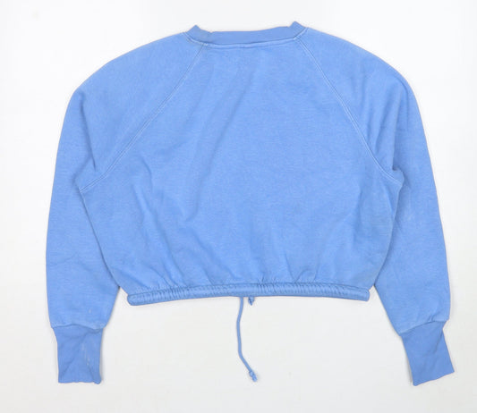 H&M Womens Blue Cotton Pullover Sweatshirt Size S Pullover - Drawstring Waist