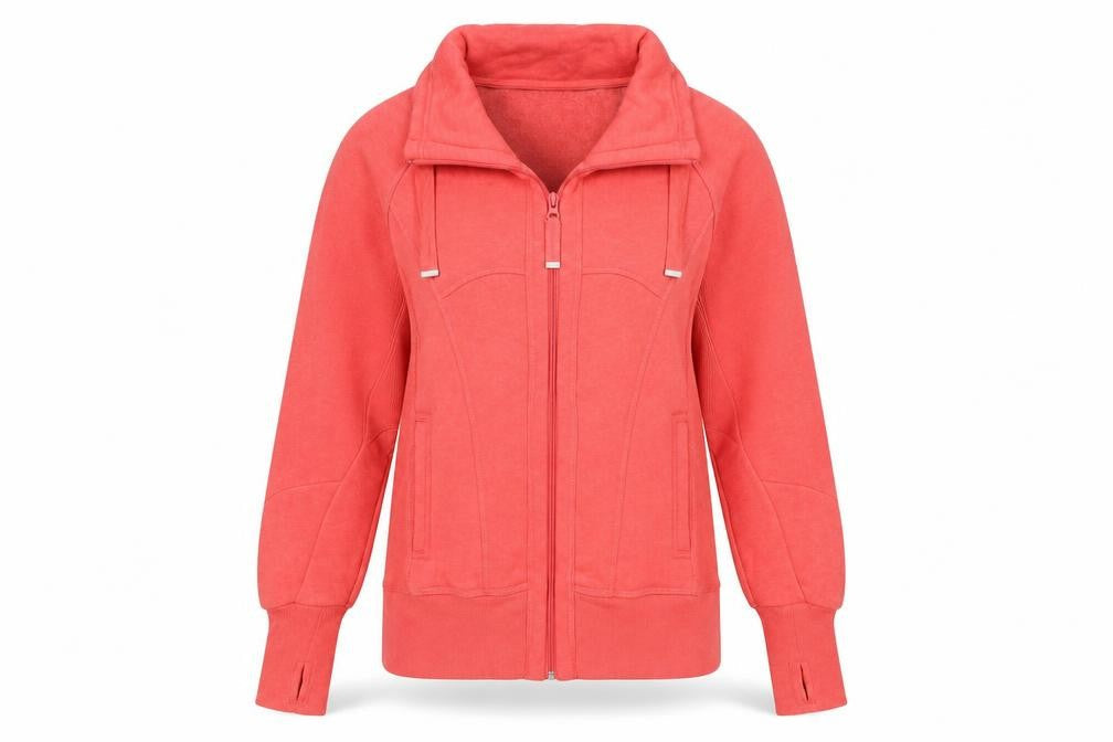MONDETTA Womens Pink Cotton Full Zip Sweatshirt Size 14 Zip