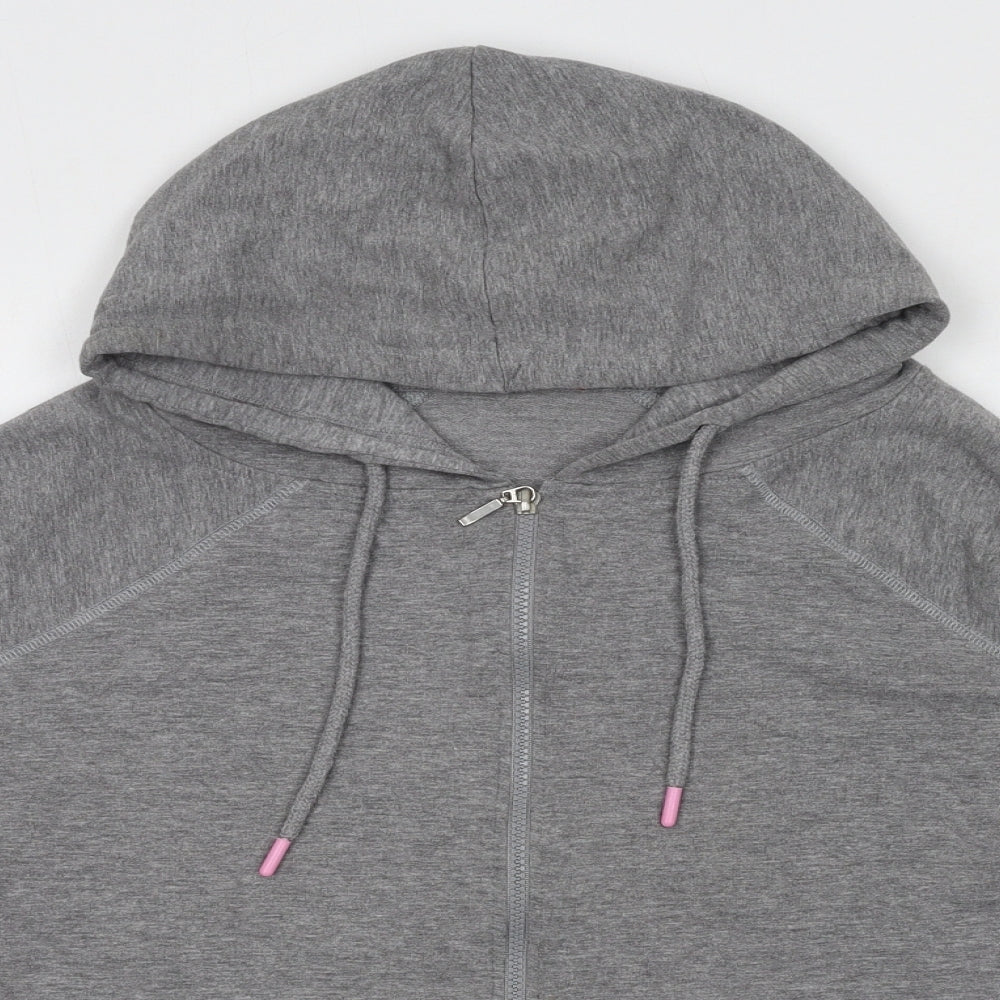 Elle Sport Womens Grey Cotton Full Zip Hoodie Size 10