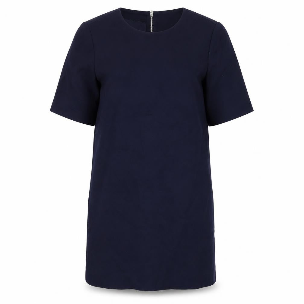 Gap Womens Blue Polyester Shift Size 6 Round Neck Zip