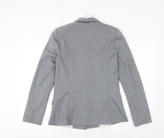 Oasis Womens Grey Geometric Jacket Blazer Size 8 Button