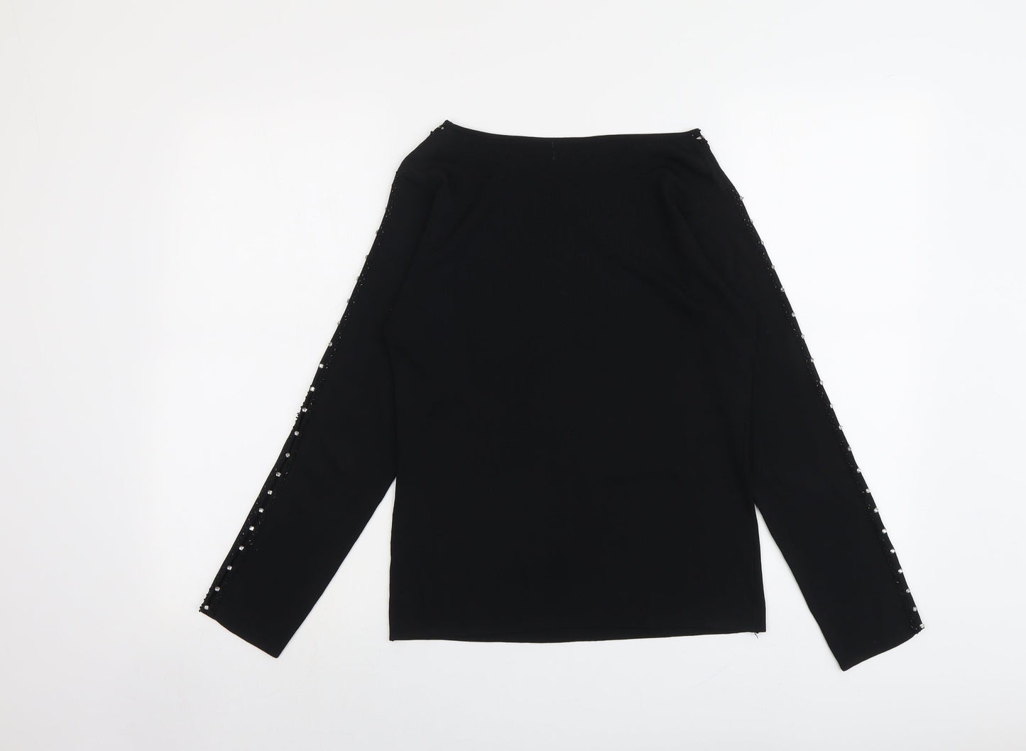 Sky Designs Womens Black Boat Neck Viscose Pullover Jumper Size 10