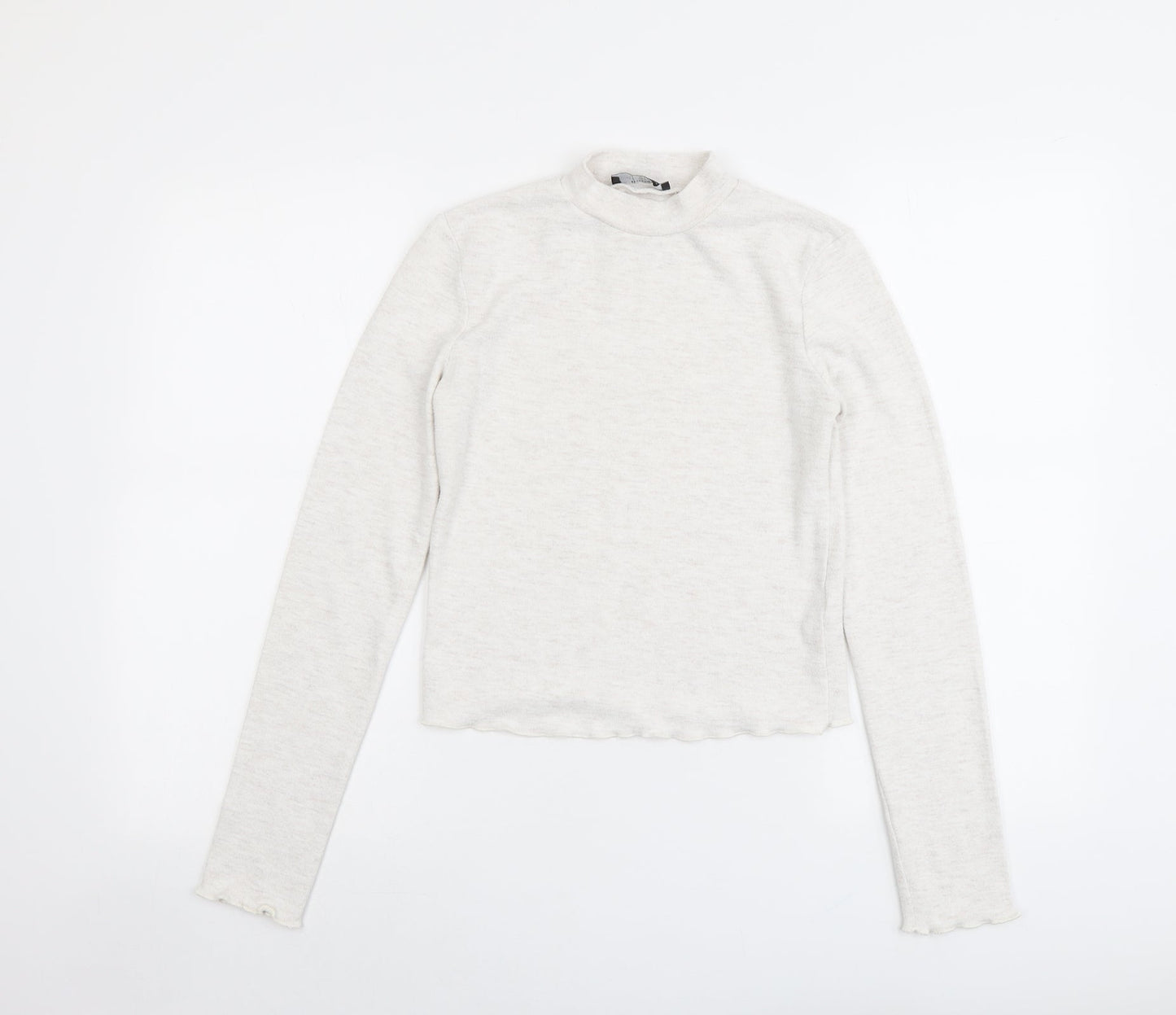 Bershka Womens Grey Round Neck Polyester Pullover Jumper Size M