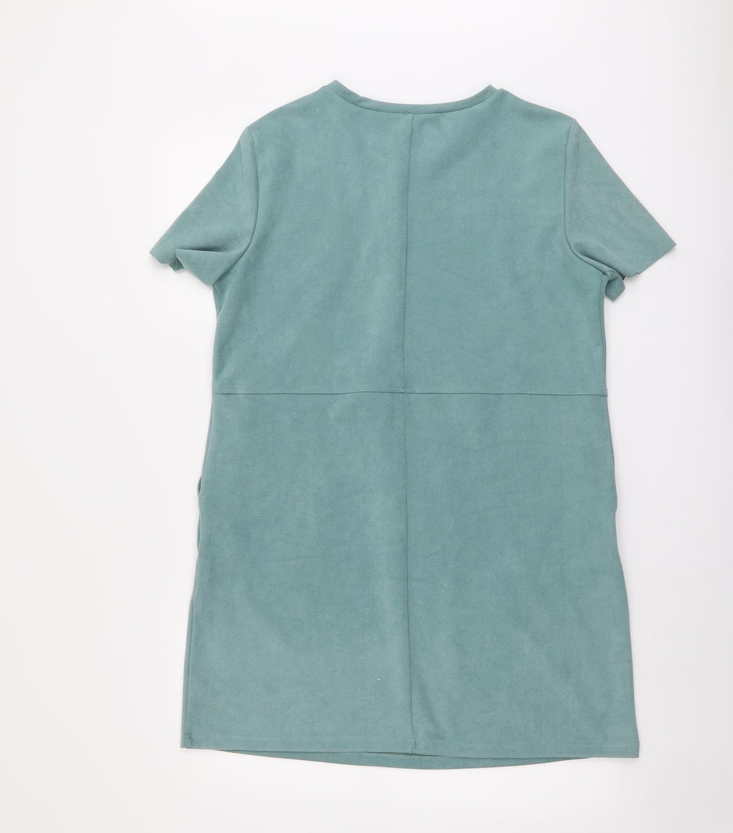 Zara Womens Green Polyester A-Line Size L Round Neck Pullover