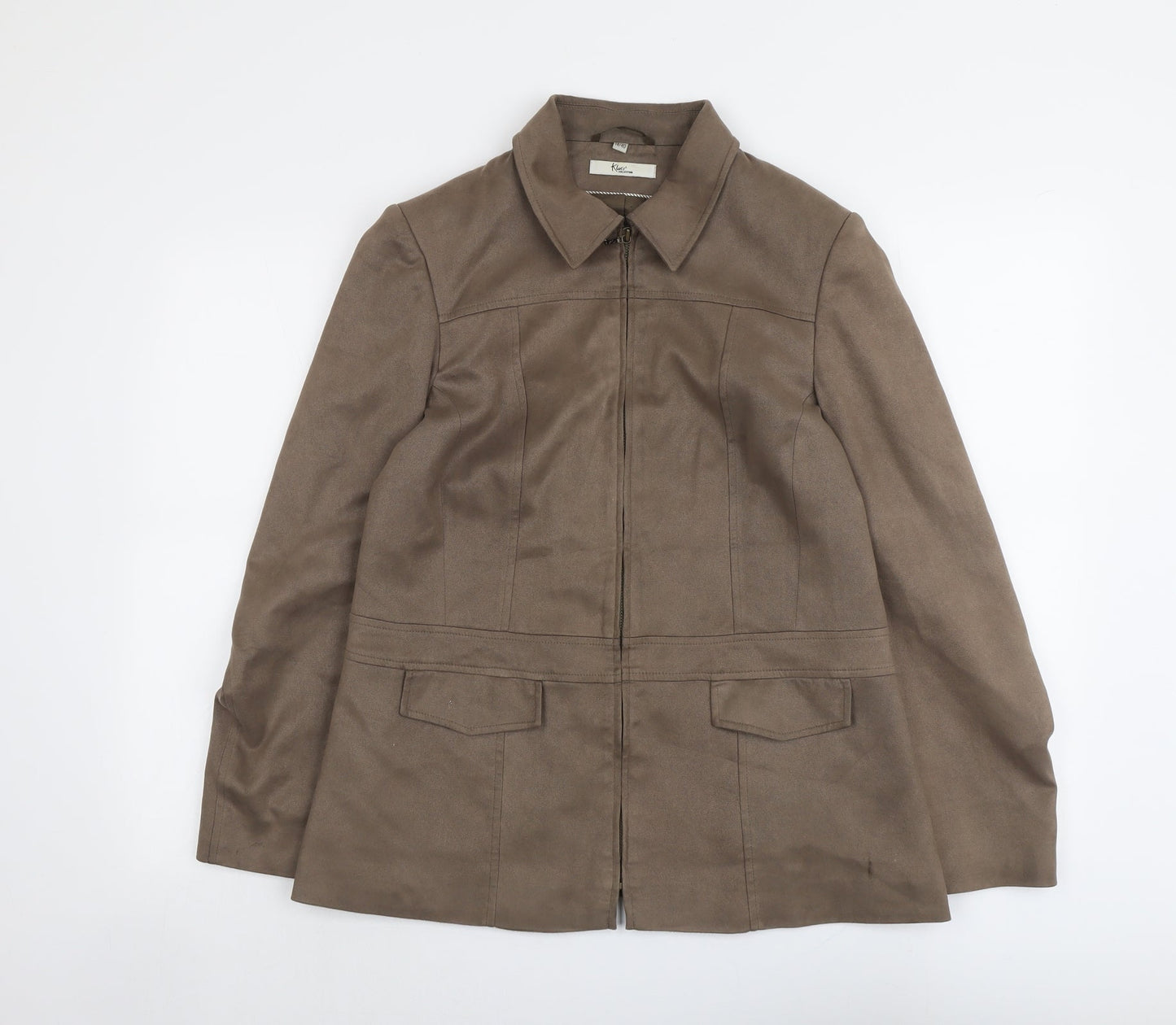 Klass Womens Beige Jacket Size 14 Zip