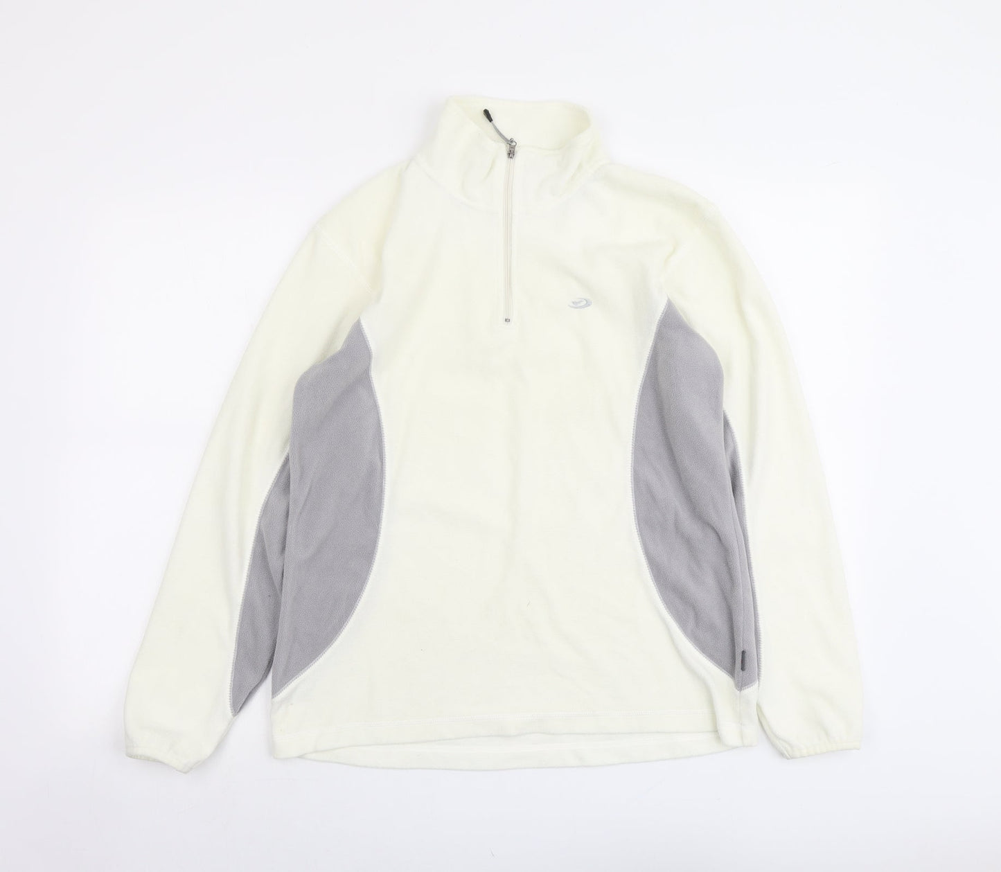 FIVE SEASONS Womens Ivory Polyester Pullover Sweatshirt Size 14 Zip