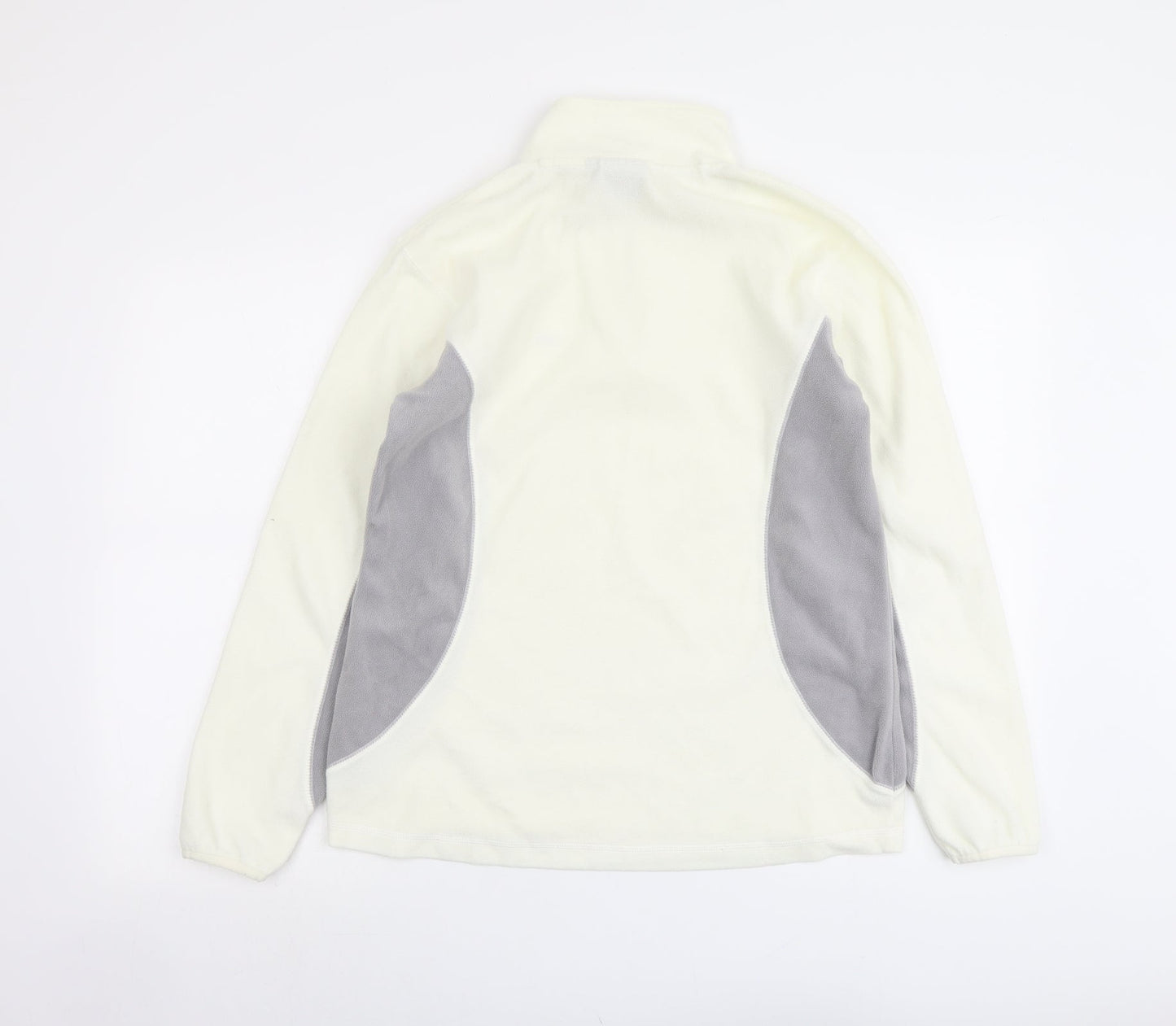 FIVE SEASONS Womens Ivory Polyester Pullover Sweatshirt Size 14 Zip
