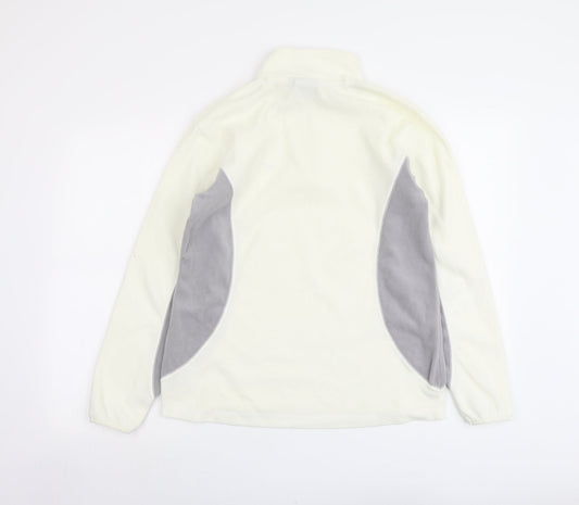 FIVE SEASONS Womens Ivory Polyester Pullover Sweatshirt Size 14 Zip