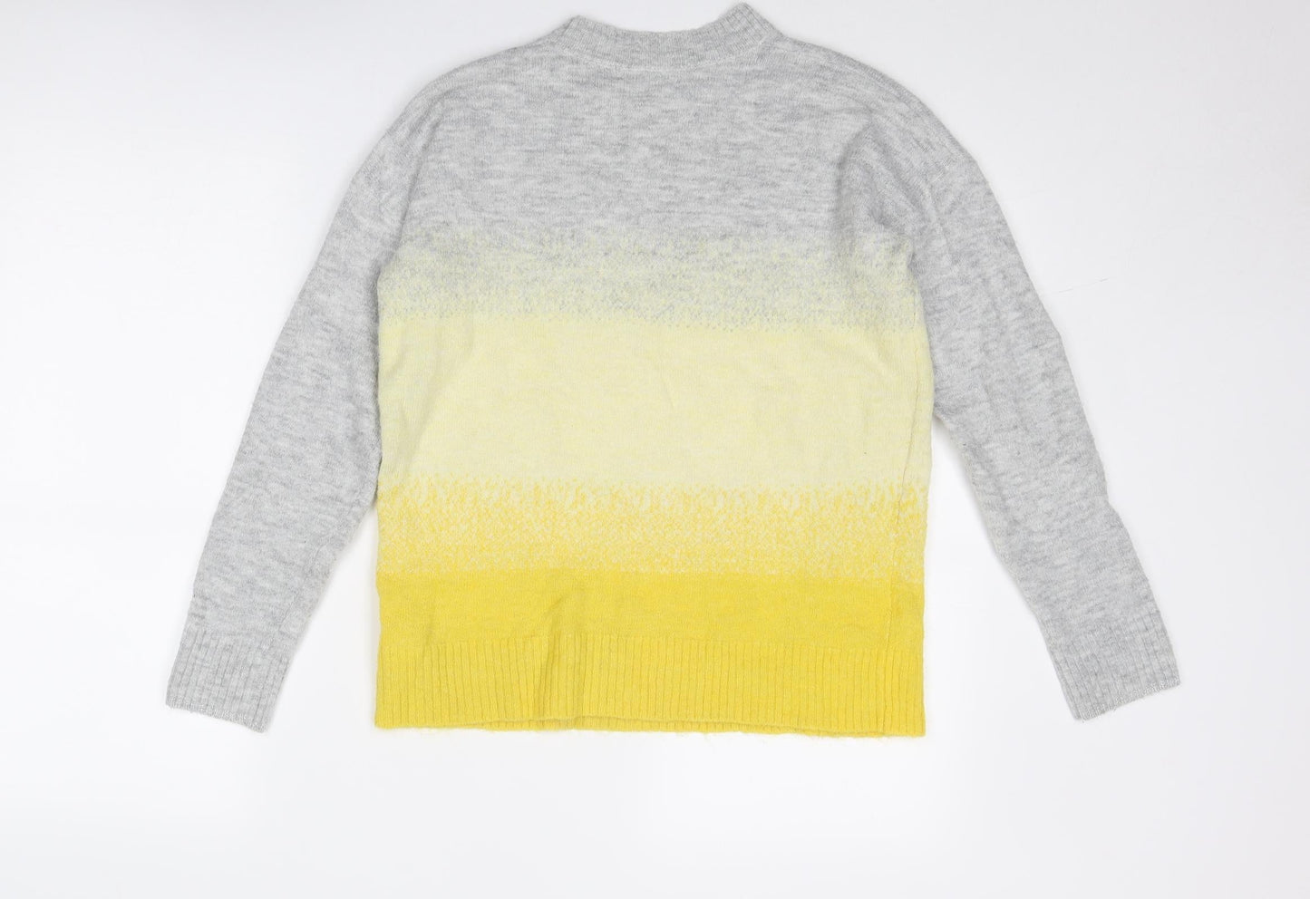 Oasis Womens Grey Crew Neck Acrylic Pullover Jumper Size XS - Colourblock