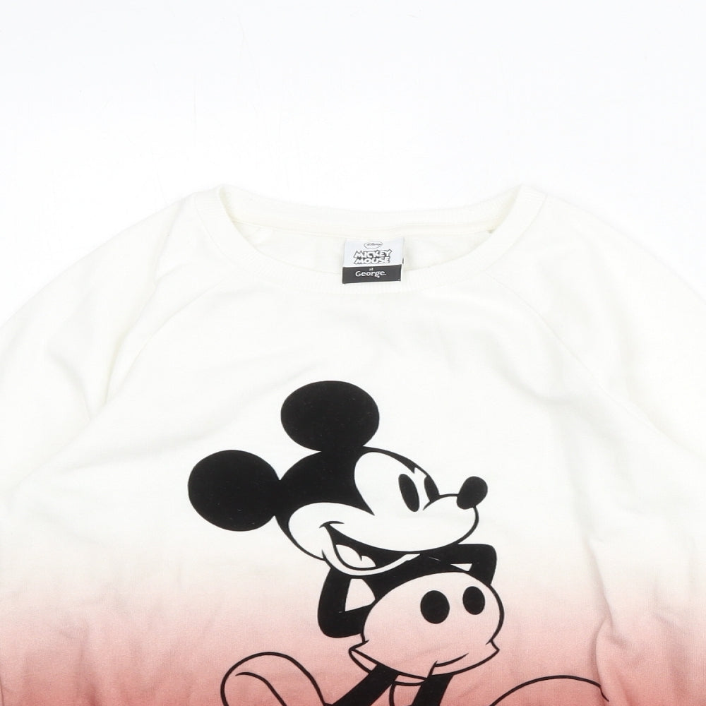 Mickey Inc Girls Multicoloured Cotton Pullover Sweatshirt Size 11-12 Years Pullover - Mickey Mouse