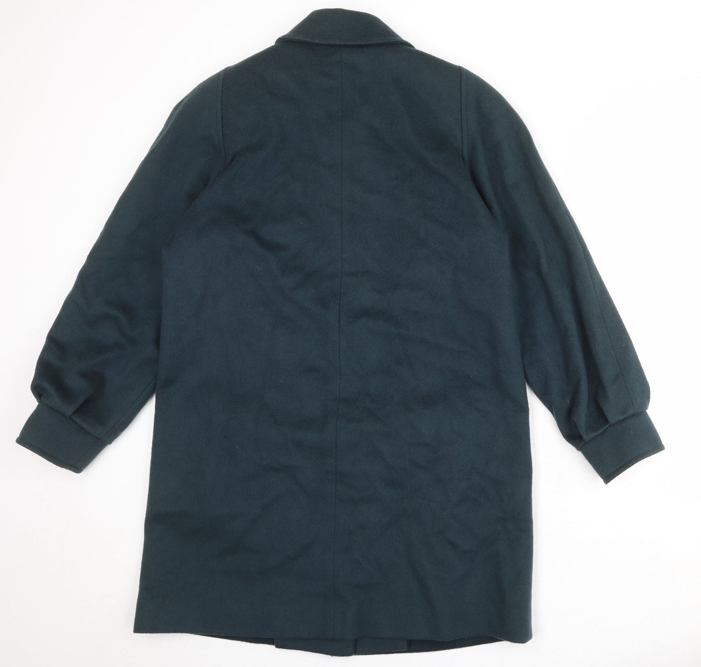 Me-Jay Womens Green Overcoat Coat Size M Button