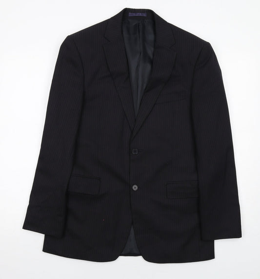 Karl Jackson Mens Black Polyester Jacket Suit Jacket Size 38 Regular