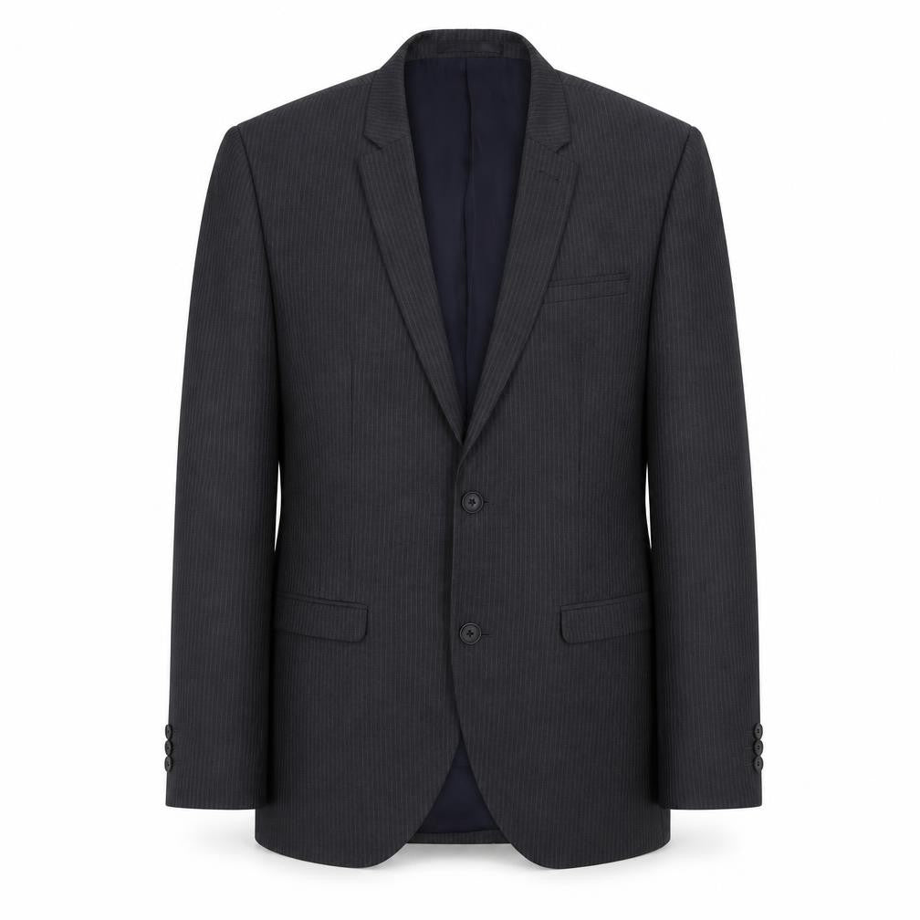 NEXT Mens Grey Striped Polyester Jacket Suit Jacket Size 38 Regular