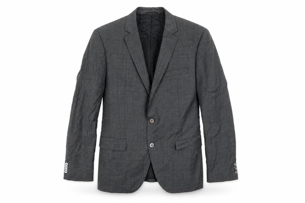 BOSS Mens Grey Cotton Jacket Suit Jacket Size 44 Regular