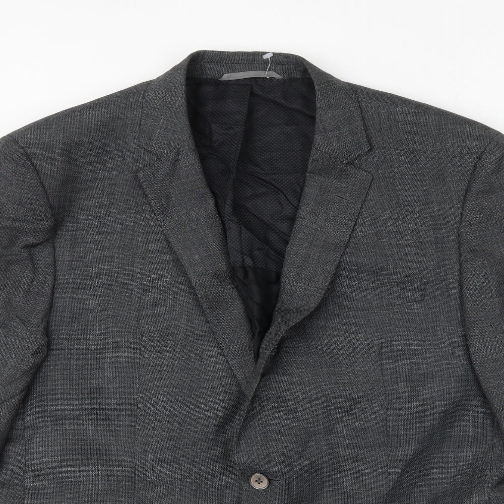 Boss Mens Grey Cotton Jacket Suit Jacket Size 44 Regular
