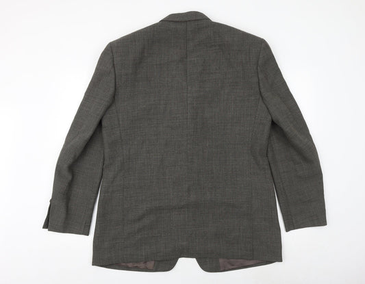 gianni ravanetti Mens Grey Geometric Polyester Jacket Suit Jacket Size 44 Regular