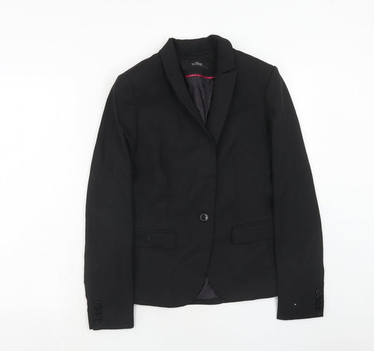 NEXT Womens Black Polyester Jacket Blazer Size 8