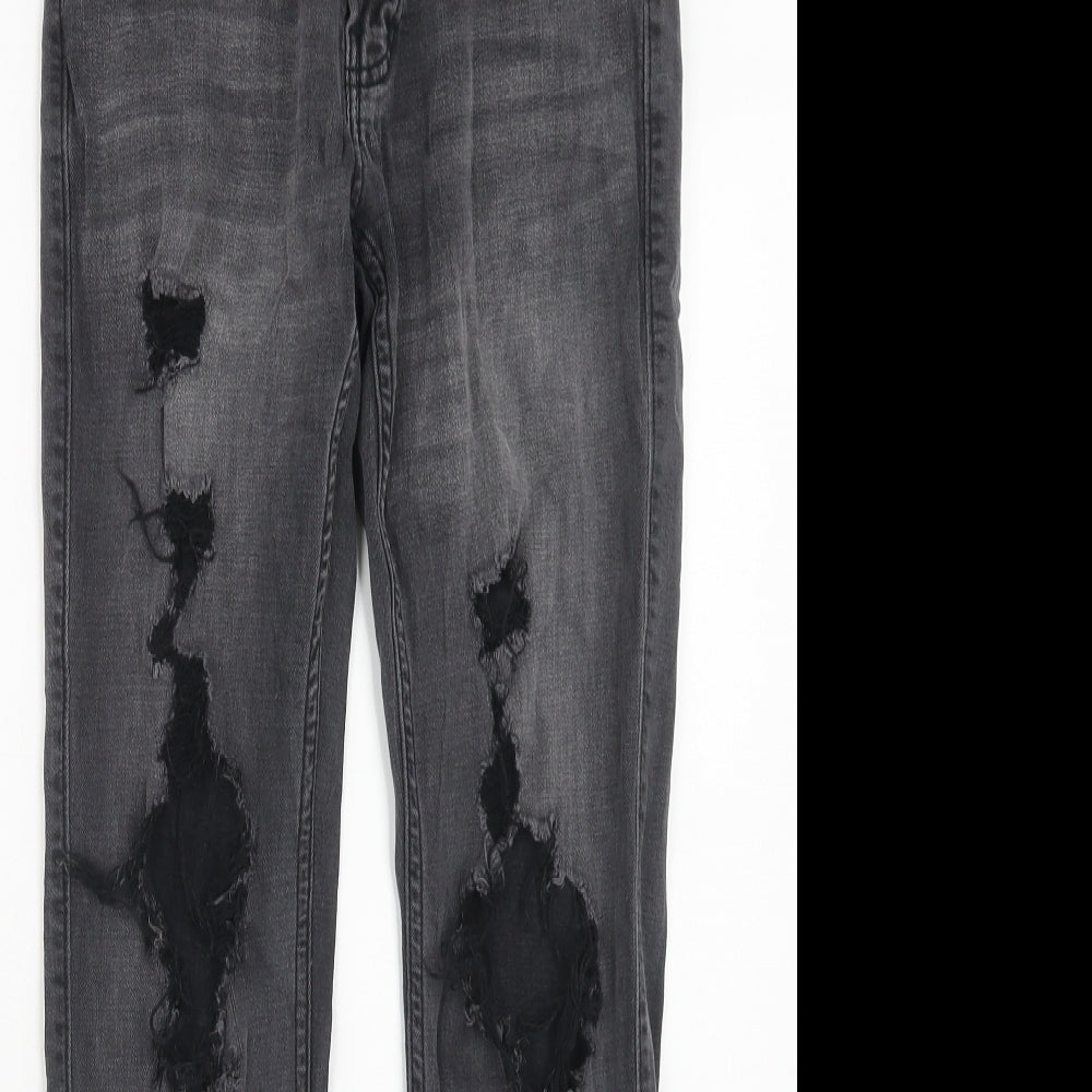 Hollister Mens Grey Cotton Skinny Jeans Size 28 in L30 in Regular Zip