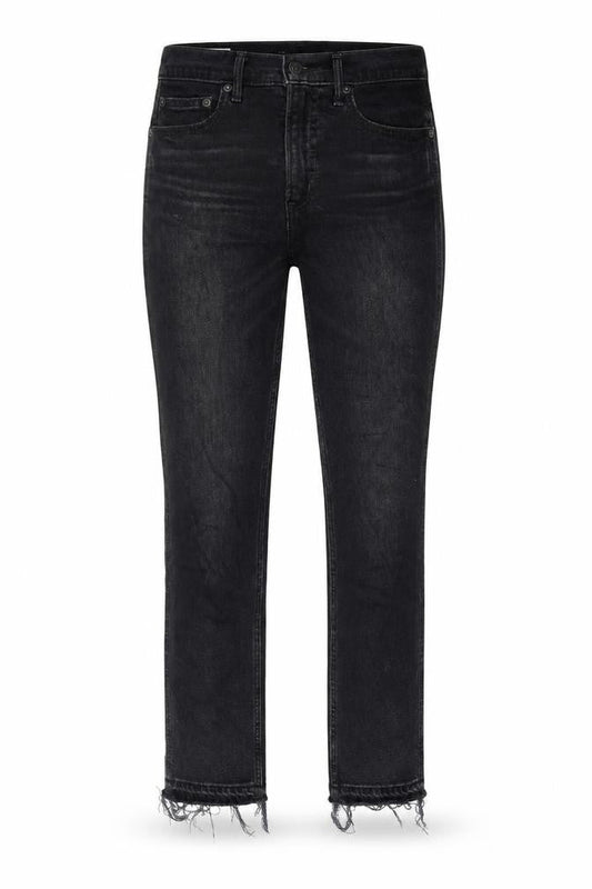 Gap Womens Black Cotton Skinny Jeans Size 27 in Regular Zip - Frayed Hem