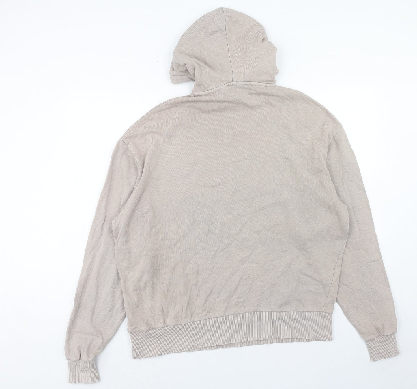 COLLUSION Mens Beige Cotton Pullover Hoodie Size XS