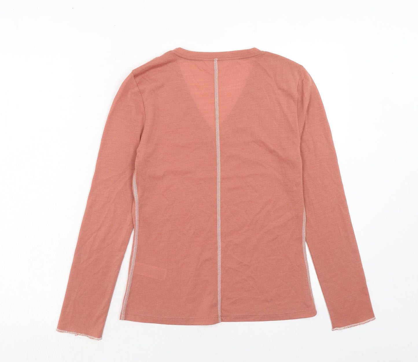 Per Una Womens Pink Polyester Basic T-Shirt Size 6 V-Neck - Contrast Stitching