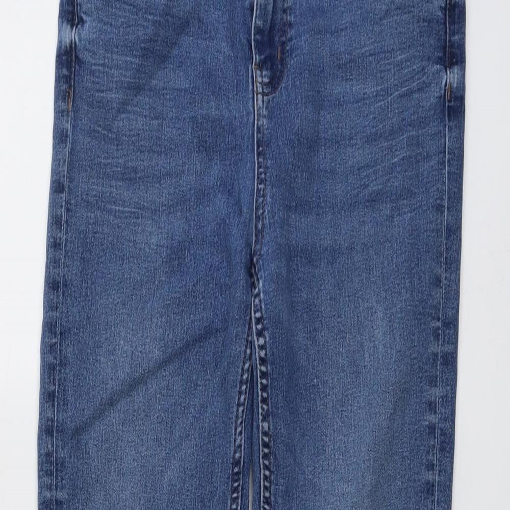 Marks and Spencer Womens Blue Cotton Skinny Jeans Size 10 L27 in Regular Button
