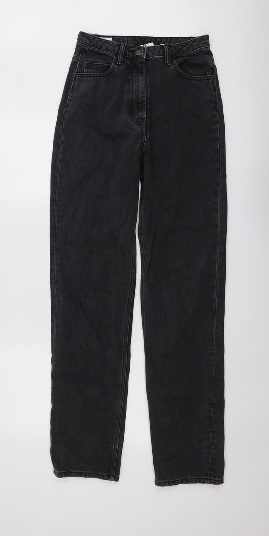 COLLUSION Womens Grey Cotton Mom Jeans Size 26 in L36 in Regular Button