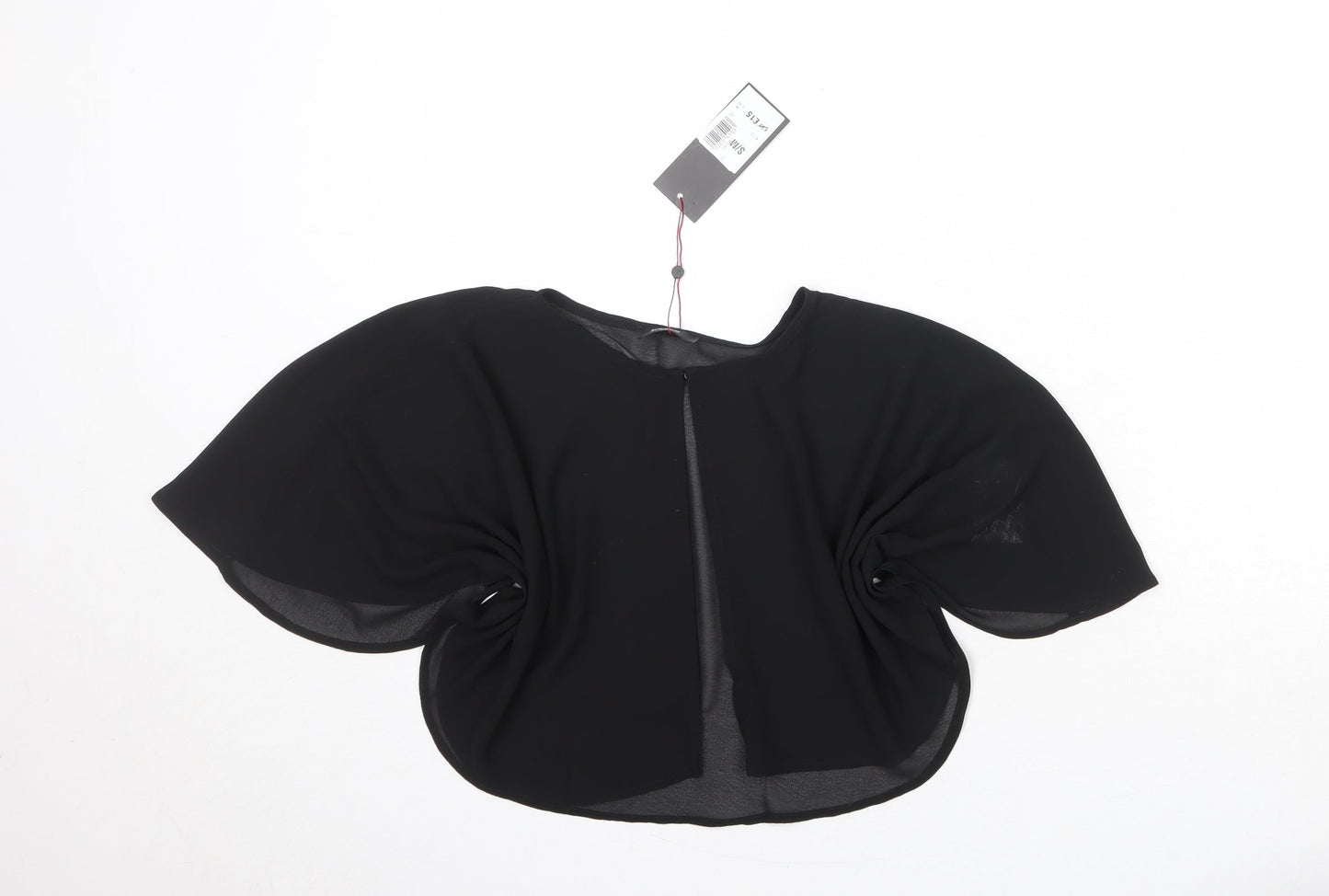 Klass Womens Black Polyester Kimono Blouse Size S Roll Neck