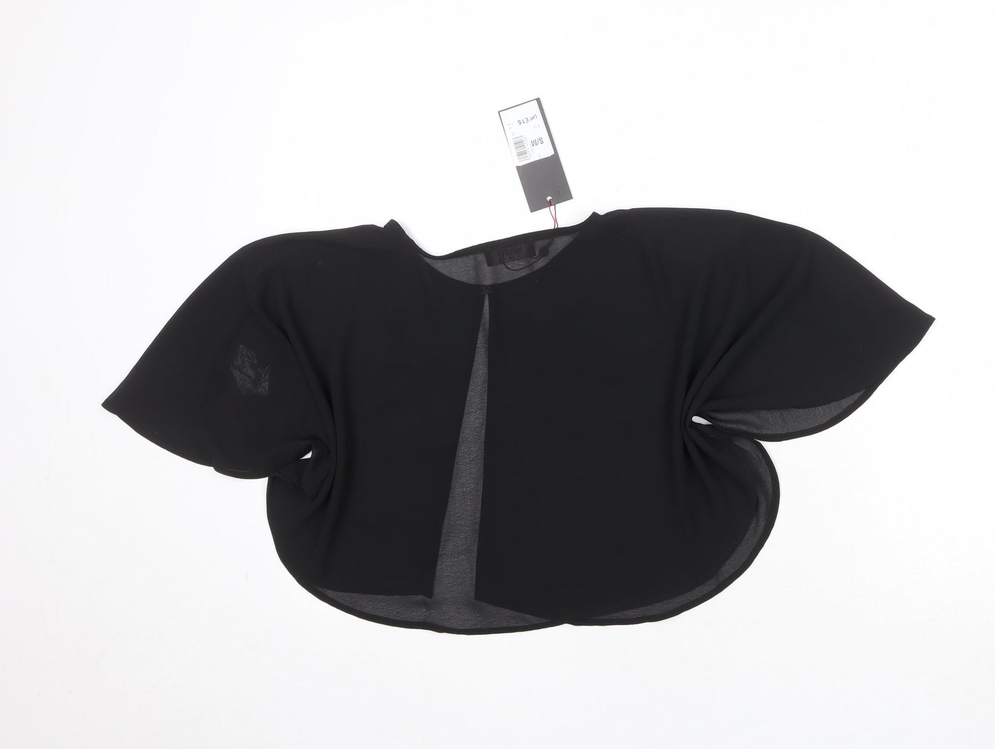 Klass Womens Black Polyester Kimono Blouse Size S Roll Neck