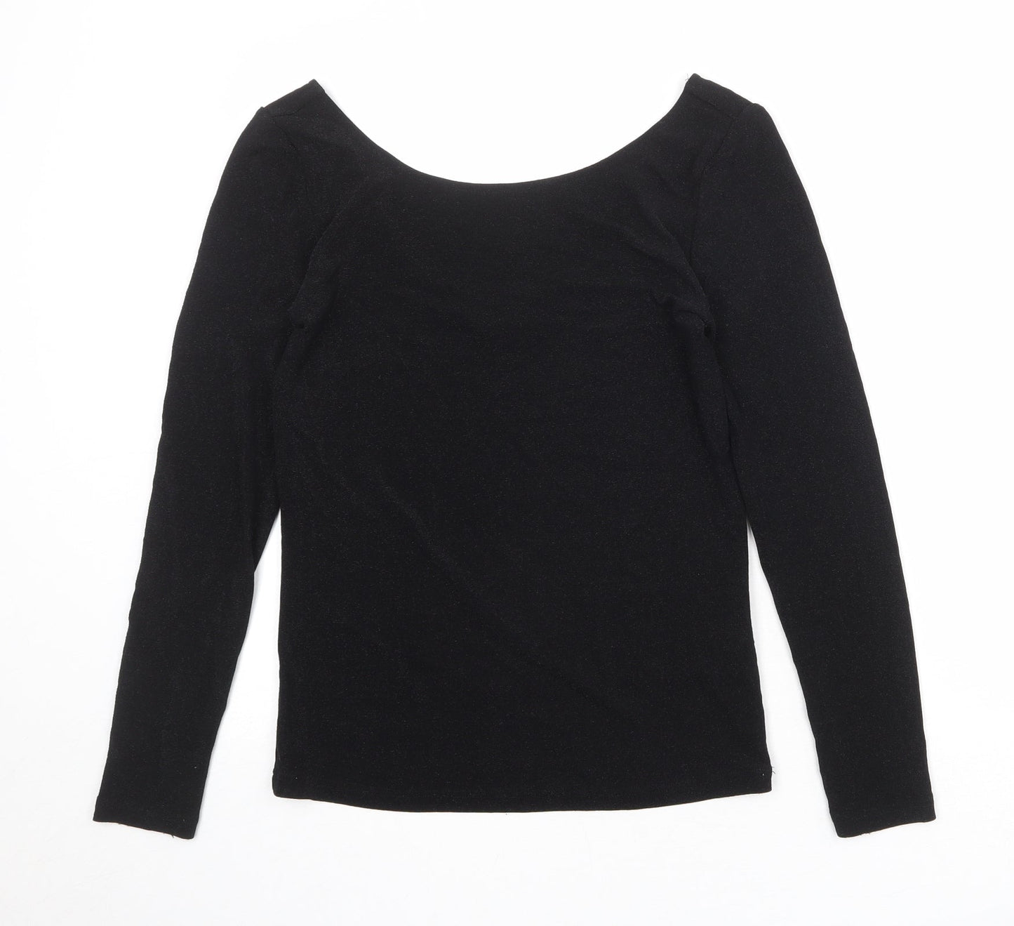 Soaked Womens Black Polyester Basic T-Shirt Size XL Round Neck