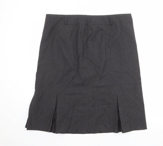 Gerry Weber Womens Grey Polyester A-Line Skirt Size 18 Zip