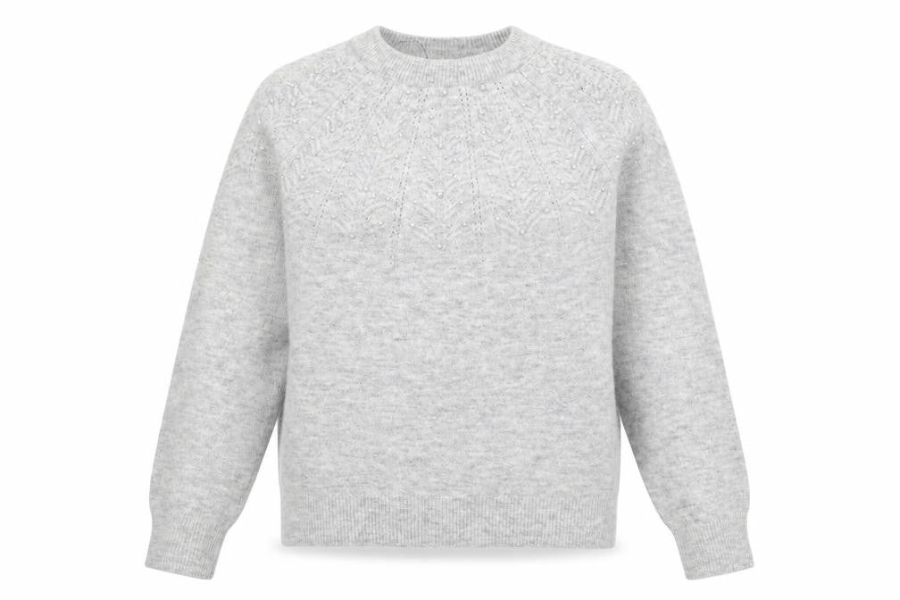 Marks and Spencer Womens Grey Crew Neck Acrylic Pullover Jumper Size S