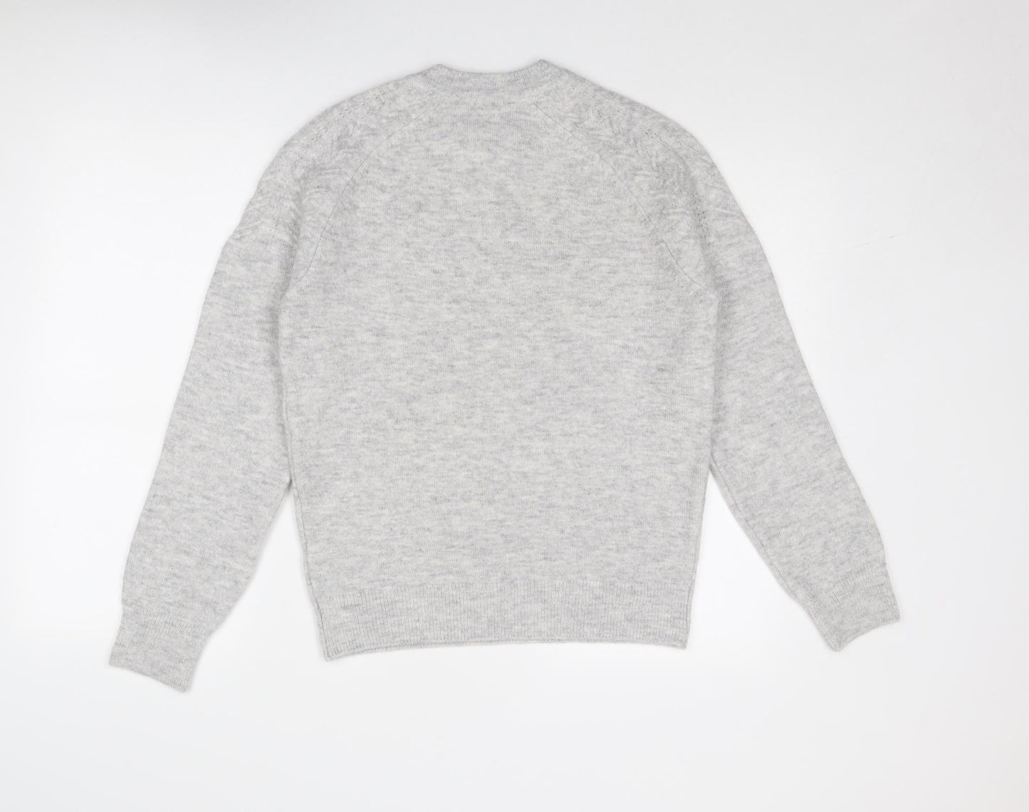 Marks and Spencer Womens Grey Crew Neck Acrylic Pullover Jumper Size S