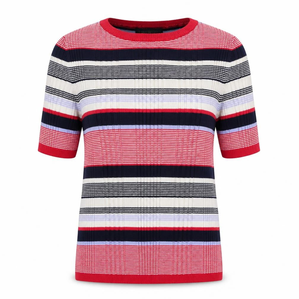 Marks and Spencer Womens Multicoloured Round Neck Striped Viscose Pullover Jumper Size 10