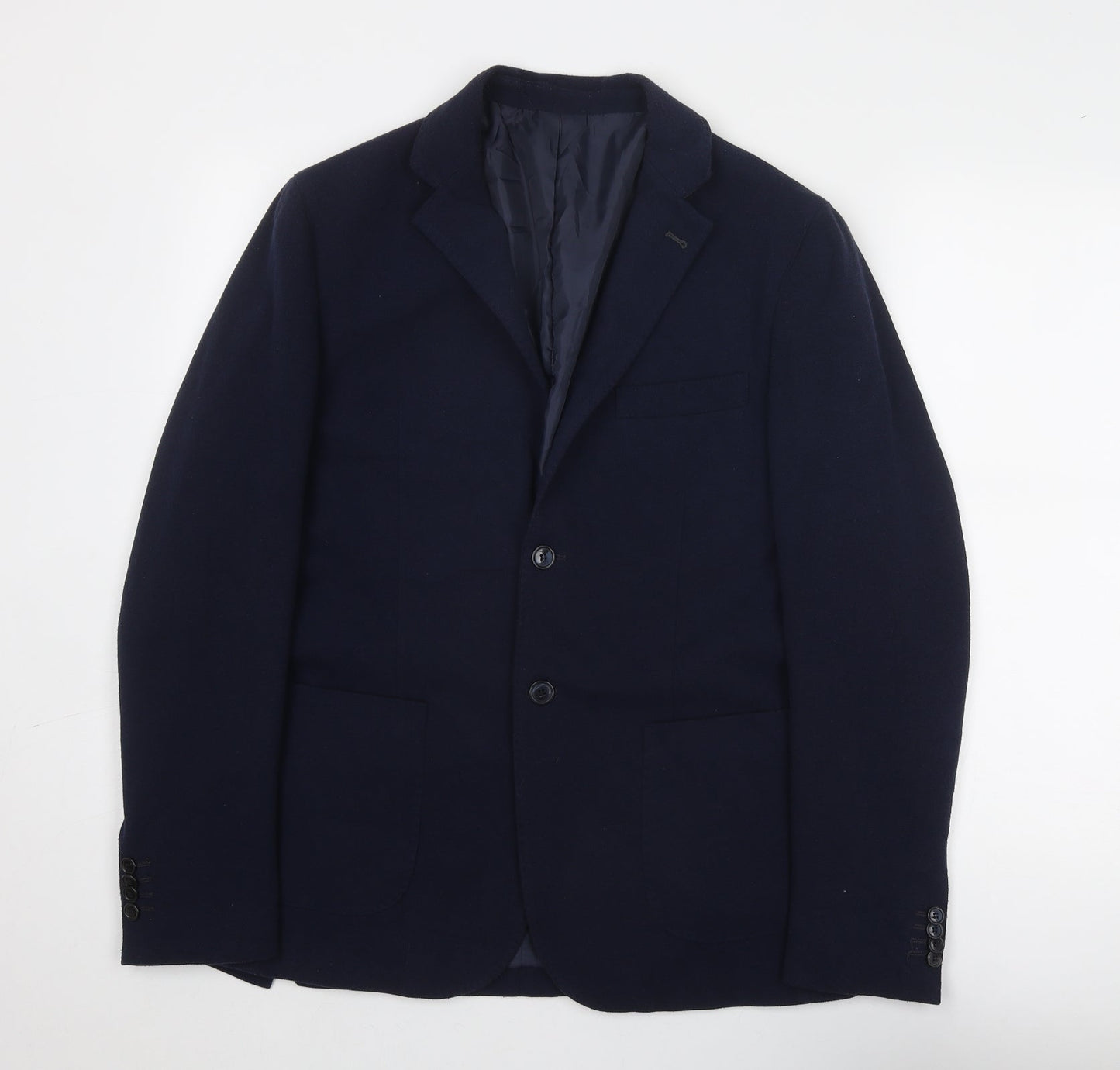 Libero Mens Blue Polyester Jacket Suit Jacket Size 36 Regular