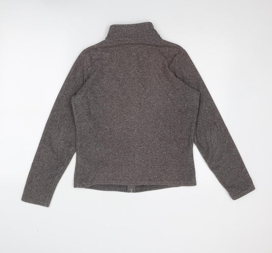 Marks and Spencer Womens Brown Geometric Jacket Size 12 Zip