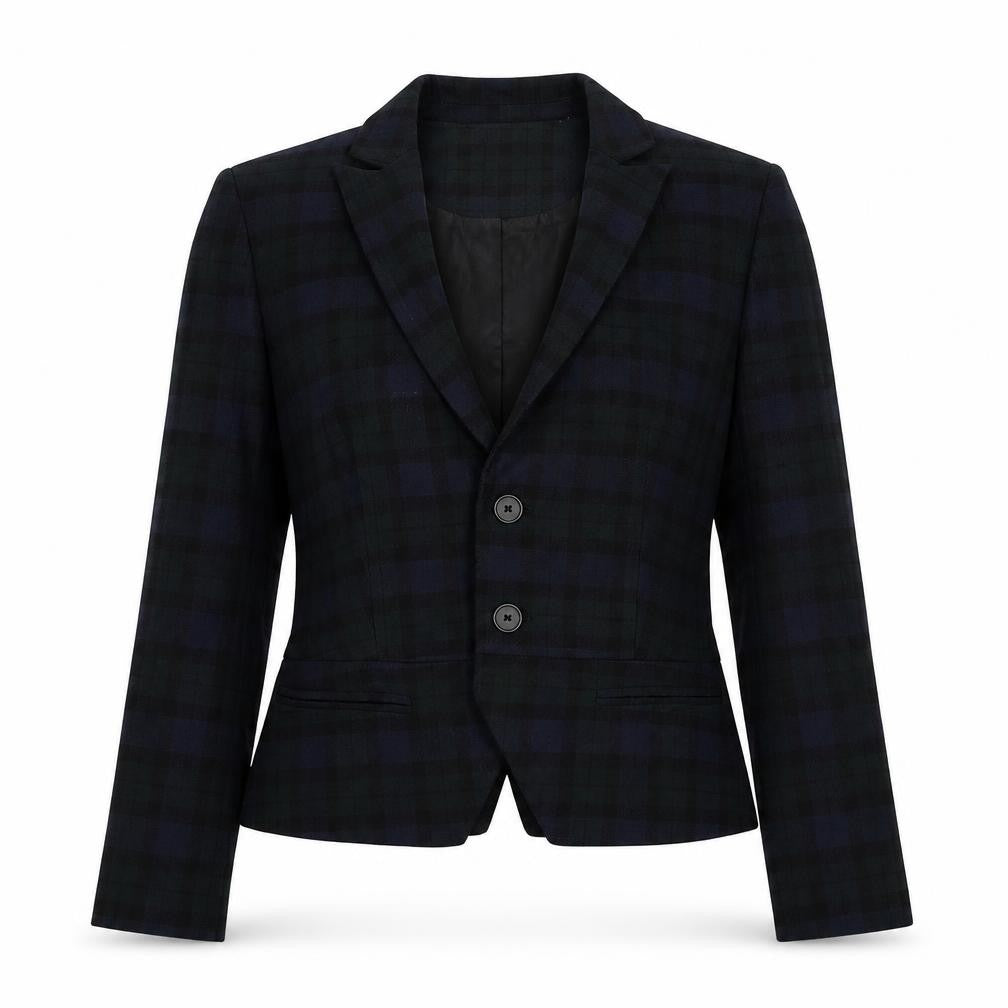 Zara Womens Green Plaid Polyacrylate Fibre Jacket Blazer Size XS