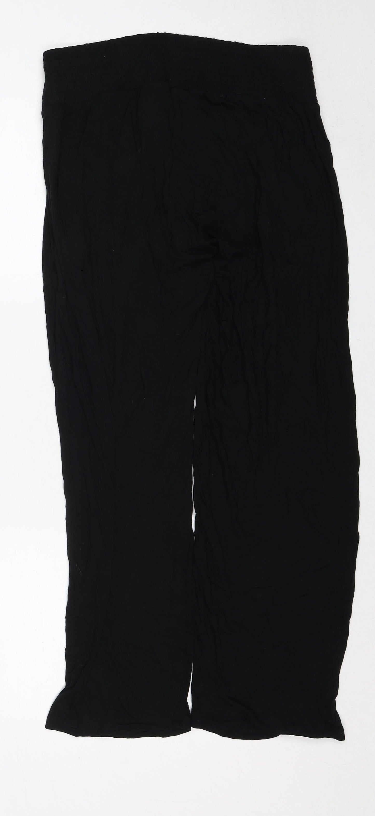 H&M Womens Black Viscose Trousers Size M Regular