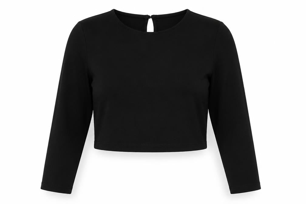 Mercer & Madison Womens Black Polyester Basic Blouse Size M Round Neck