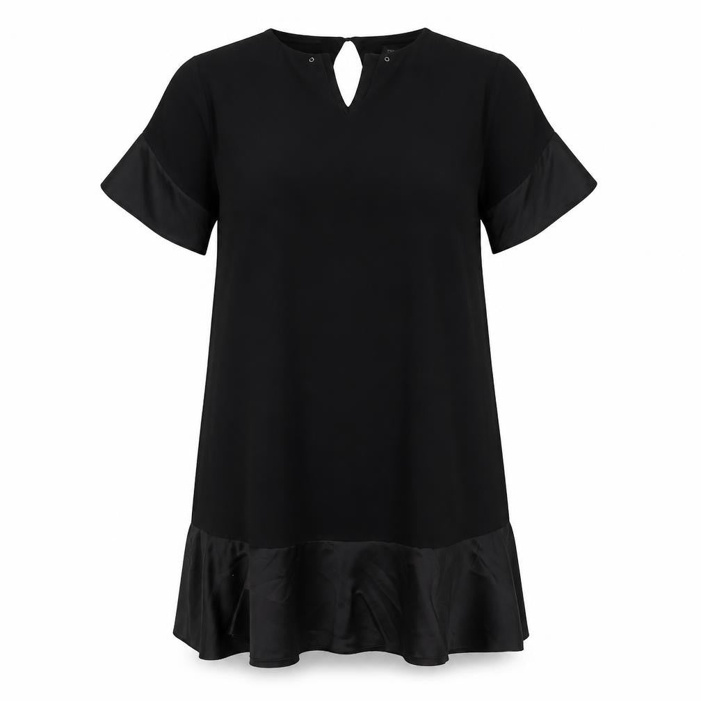 River Island Womens Black Polyester Trapeze & Swing Size M V-Neck Button