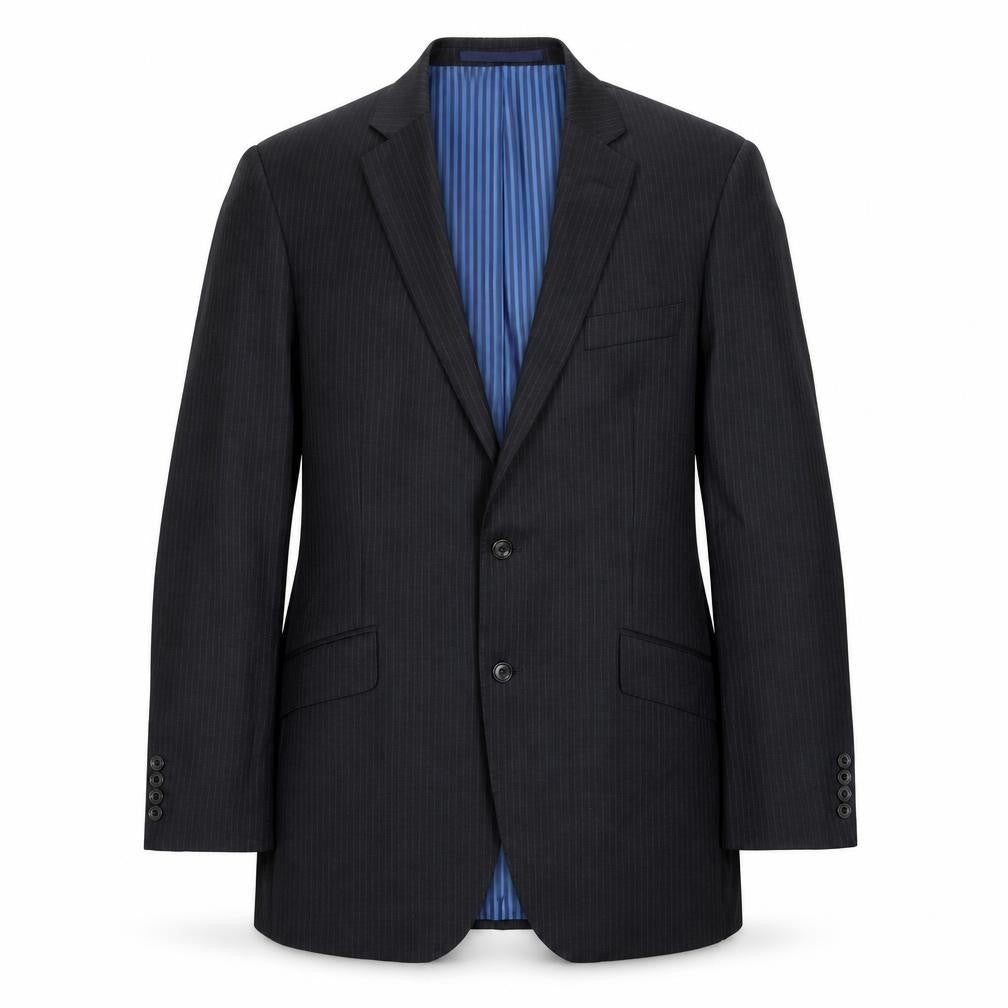 Marks and Spencer Mens Grey Striped Wool Jacket Suit Jacket Size 42 Regular