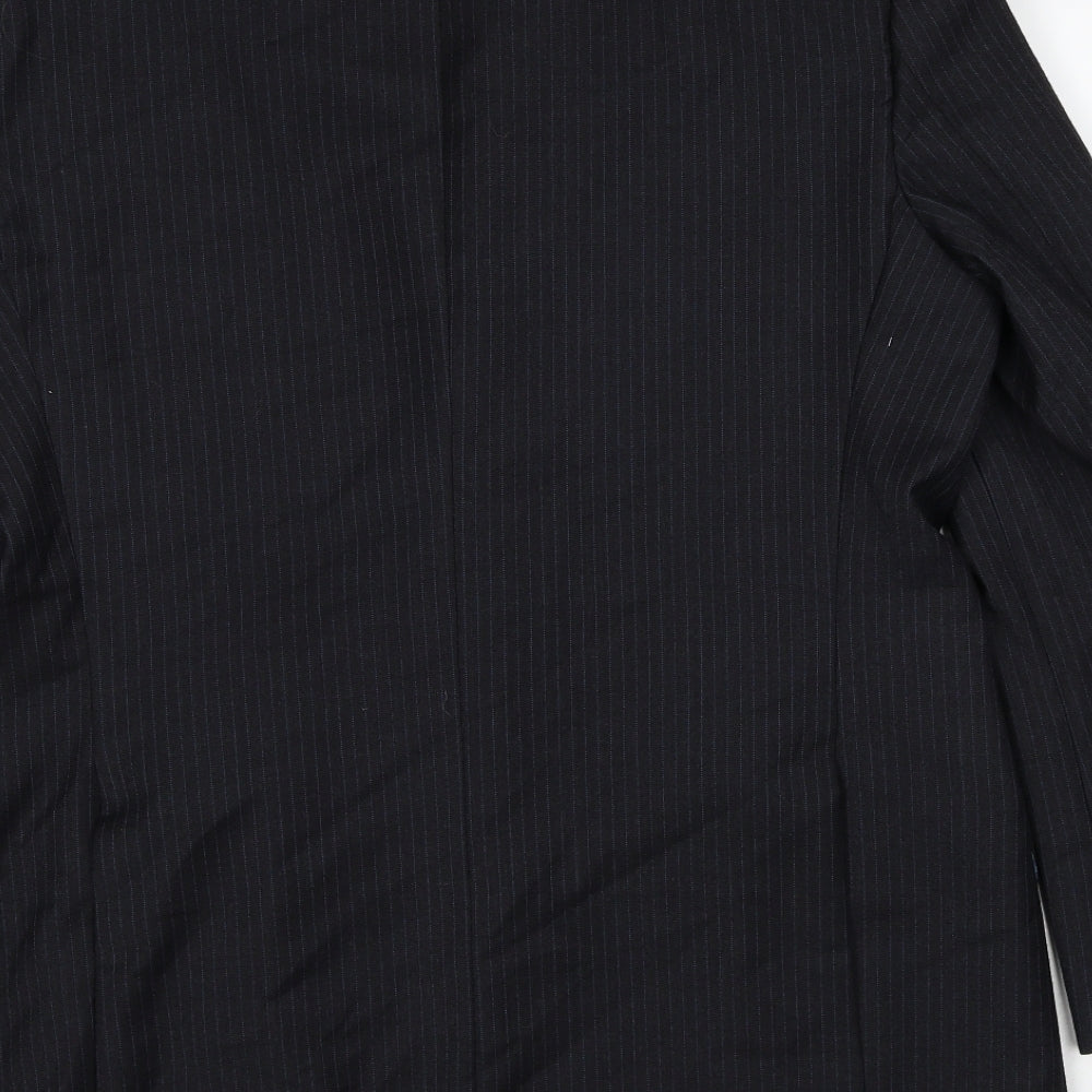 Marks and Spencer Mens Grey Striped Wool Jacket Suit Jacket Size 42 Regular