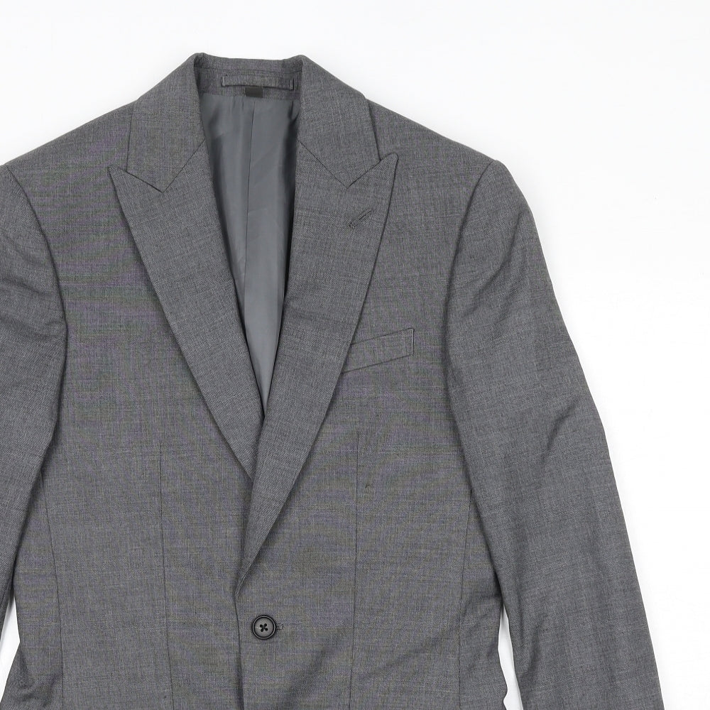 Marks and Spencer Mens Grey Polyester Jacket Suit Jacket Size 34 Regular
