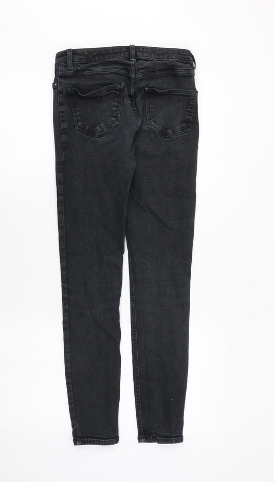 New Look Womens Grey Cotton Skinny Jeans Size 10 Slim Zip