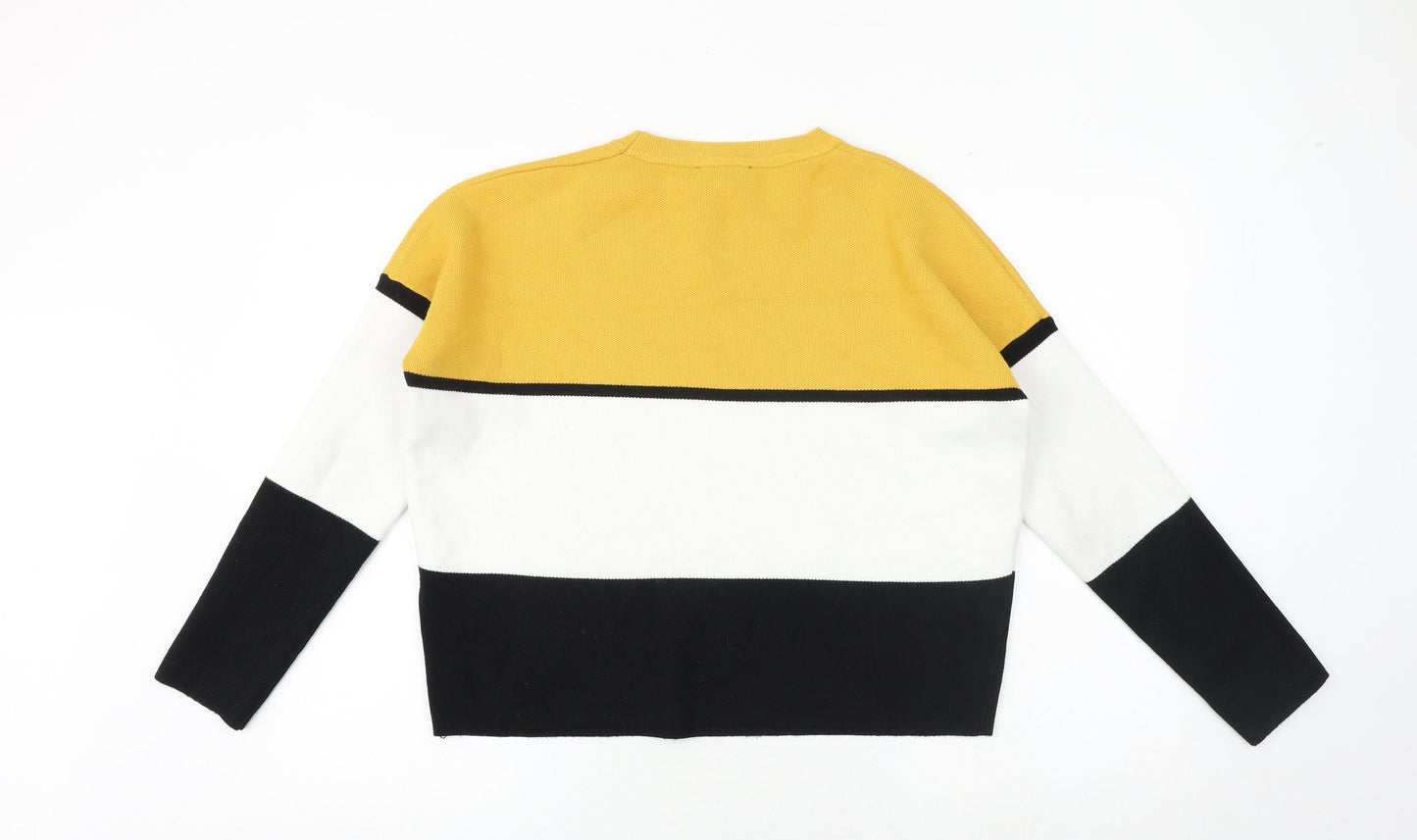 New Look Womens Multicoloured Round Neck Viscose Pullover Jumper Size M - Colourblock