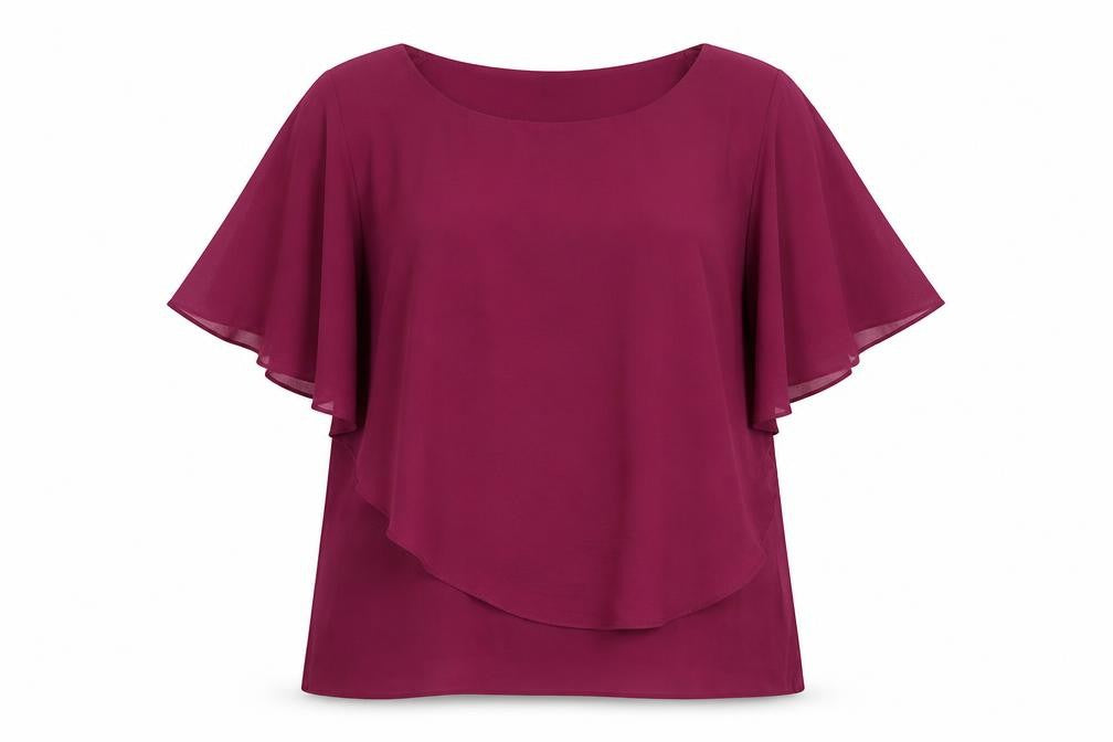 M&Co Womens Purple Polyester Basic Blouse Size 14 Round Neck