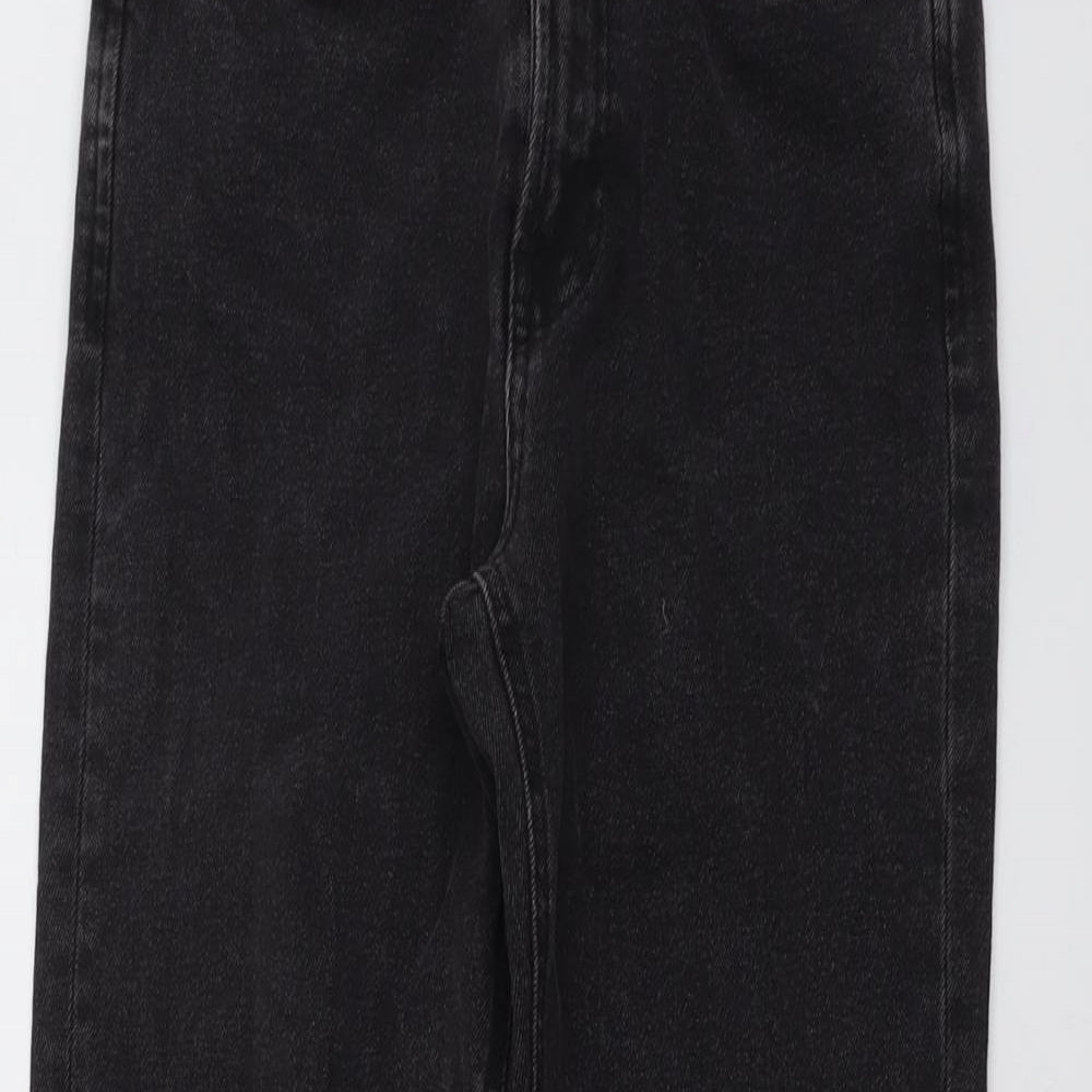 Stradivarius Womens Grey Cotton Straight Jeans Size 8 L27 in Regular Button