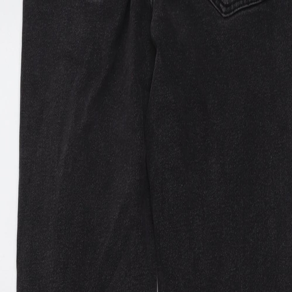 Stradivarius Womens Grey Cotton Straight Jeans Size 8 L27 in Regular Button