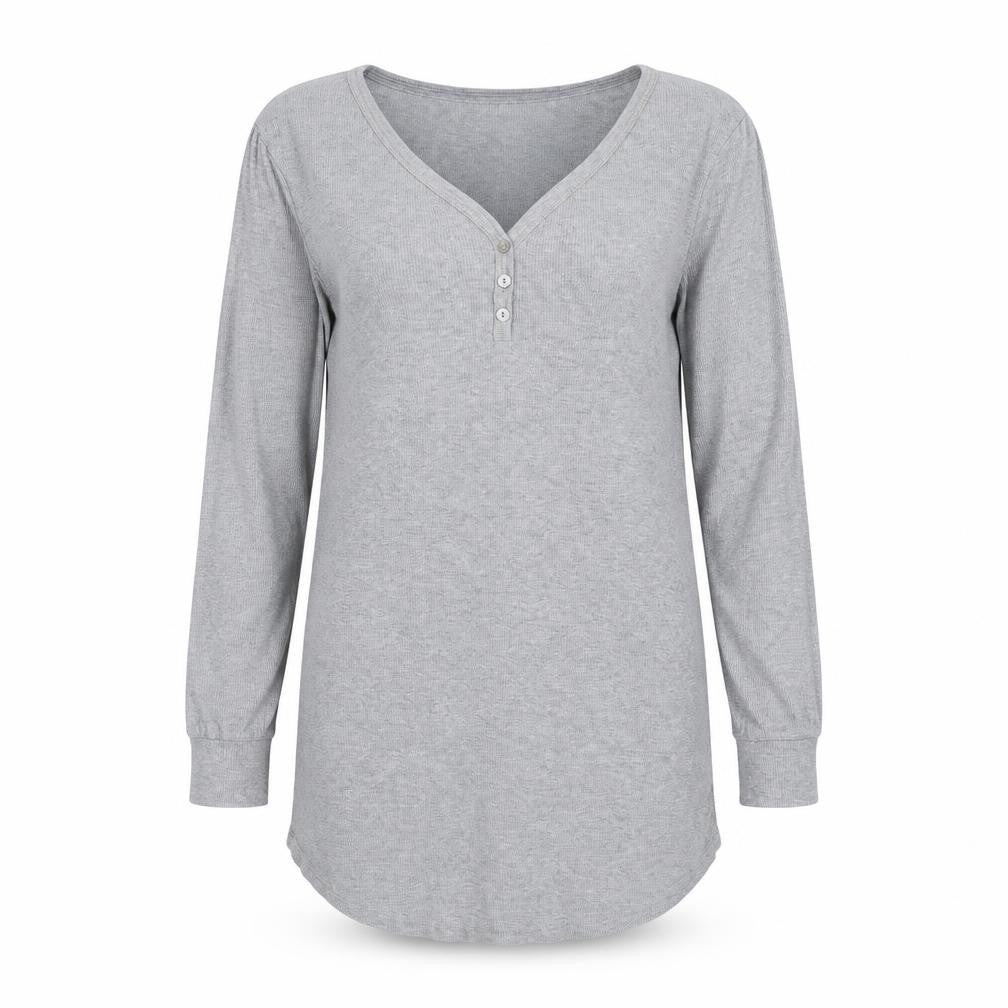 Marks and Spencer Womens Grey Cotton T-Shirt Dress Size 10 V-Neck Button