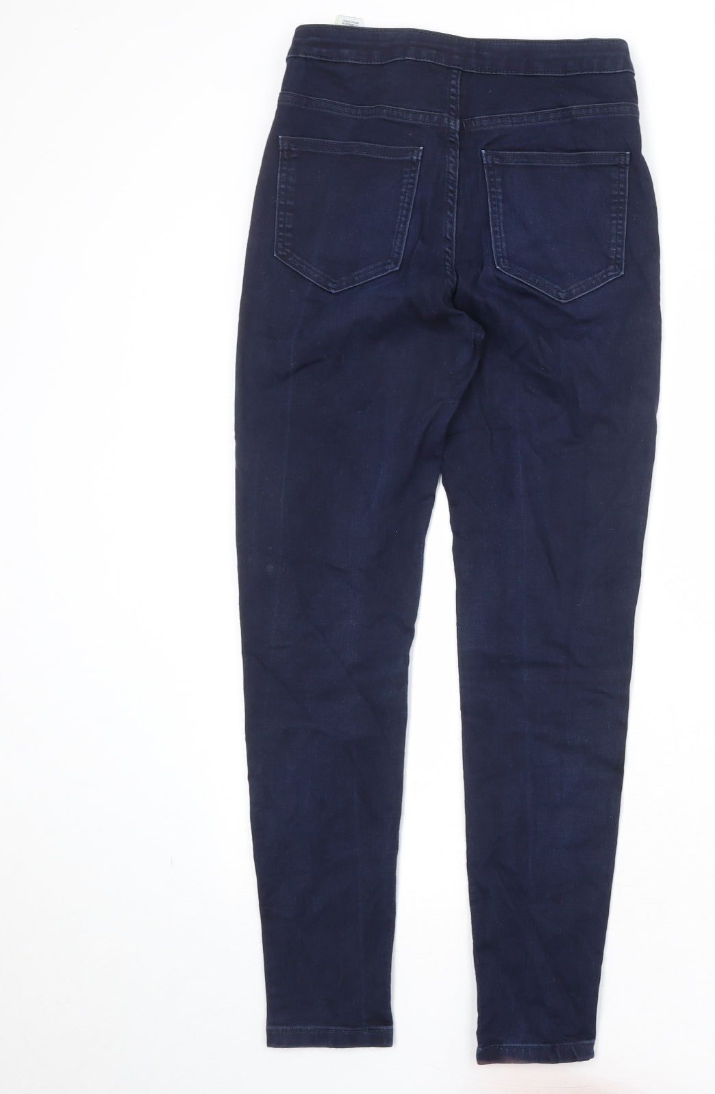 Marks and Spencer Womens Blue Cotton Skinny Jeans Size 10 Regular Zip